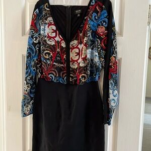 Beautiful multi colored body con dress size 8